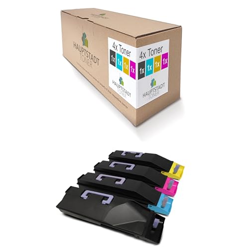 4X Hauptstadttoner Toner kompatibel mit Kyocera TASKalfa 250 300 ci ersetzt TK-865 Schwarz Blau Rot Gelb TK865 von HAUPTSTADT TONER