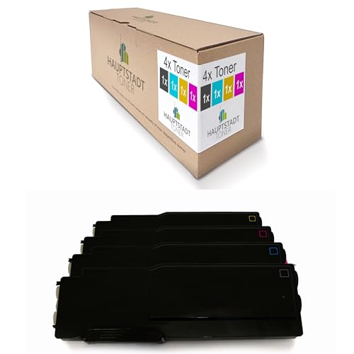 4X Hauptstadttoner XXL Toner kompatibel mit Xerox WC 6605 DNM DN n ersetzt Black Cyan Magenta Yellow von HAUPTSTADT TONER