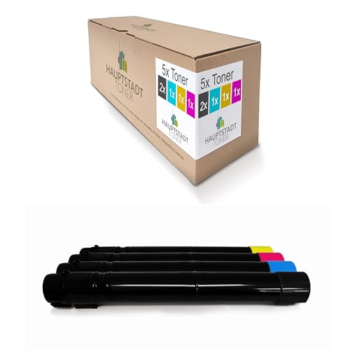 5X Hauptstadttoner Toner kompatibel mit Xerox WC7428RL 7428RBX 7428FBX WC7425RX 7435FLX WC7435RLX WC7425FLX WC7425RBX WC7428F WC7428RBX ersetzt 6R01395-6R01398 Set von HAUPTSTADT TONER