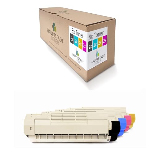 8X Hauptstadttoner Toner kompatibel mit Oki C 5850 5950 CDTN DN N DTN ersetzt 43324421-43324424 von HAUPTSTADT TONER