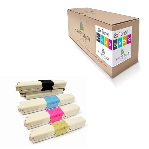 8X Hauptstadttoner Toner kompatibel mit Oki ES 3451 5430 5461 wie 44469814 44469740-44469742 Set von HAUPTSTADT TONER
