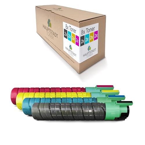 8X Hauptstadttoner Toner kompatibel mit Ricoh Aficio SP C 410 411 420 wie 888280-888283 TYPE245 Set von HAUPTSTADT TONER