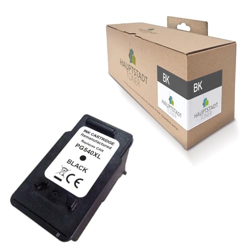 HAUPTSTADT TONER 540XL Patrone Black Kompatibel für Canon Druckerpatrone 540 XL PG-540 für Canon Pixma TS5150 TS5151 MG3650S MG3650 MG3150 MG3250 MG3550 MG3600 MG4250 MX475 von HAUPTSTADT TONER