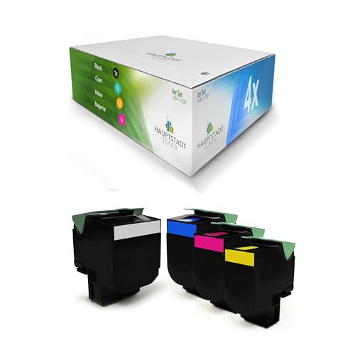 HAUPTSTADT TONER GreenSerie XXL Toner im Set 4X kompatibel für Lexmark CS317 CS417 CS517 CX317 CX417 CX517 ersetzt 71B0010 71B0020 71B0030 71B0040 von HAUPTSTADT TONER