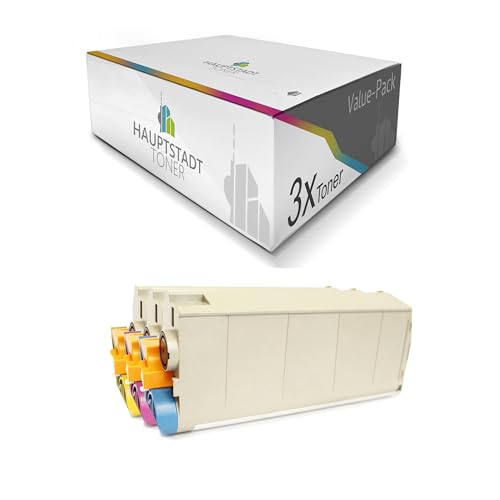 HAUPTSTADT TONER Toner 3X Premium kompatibel mit Oki MC760 MC770 MC780 ersetzt 45396301-45396303 Color von HAUPTSTADT TONER