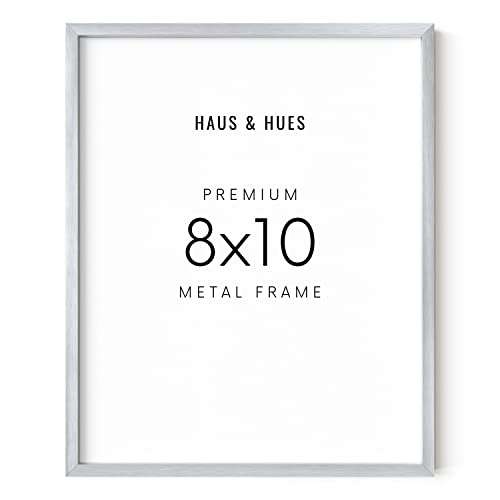 HAUS AND HUES 1er-Set Silberner Metallrahmen 8x10, 8x10 Wand-Bilderrahmen, 8x10 Silberner Bilderrahmen, Bilderrahmen Metallic, Metallbilderrahmen (Silberner Aluminiumrahmen) von HAUS AND HUES
