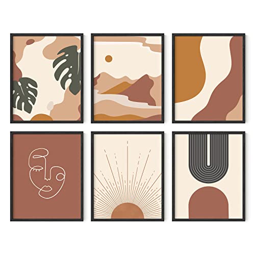 HAUS AND HUES Boho-Drucke, neutrale Wandkunst, Set mit 6 Boho-Kunstdrucken, Mitte des Jahrhunderts, moderne Wandkunst, Boho-Drucke, Wandkunst, Boho-Heimdekor, Boho-Drucke für Wand, von HAUS AND HUES