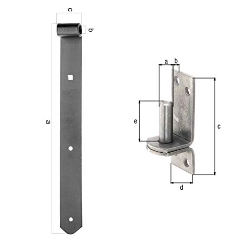 HAUS & DACH Ladenband Set, Edelstahl inkl. Kloben, Ladenbandlänge: 400 mm, Durchmesser Kloben: 13 mm Aufschraubkloben von HAUS & DACH