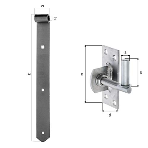 HAUS & DACH Ladenband Set, Edelstahl inkl. Kloben, Ladenbandlänge: 400 mm, Durchmesser Kloben: 13 mm Verstellbar von HAUS & DACH