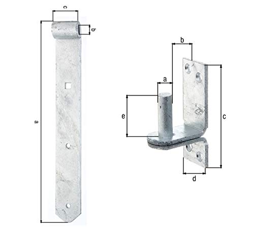 HAUS & DACH Ladenband Set, feuerverzinkt inkl. Kloben, Ladenbandlänge: 300 mm, Durchmesser Kloben: 13 mm Weit von HAUS & DACH