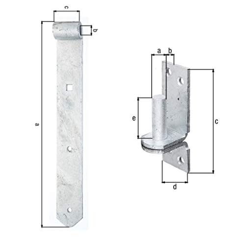 HAUS & DACH Ladenband Set, feuerverzinkt inkl. Kloben, Ladenbandlänge: 500 mm, Durchmesser Kloben: 16 mm Eng von HAUS & DACH