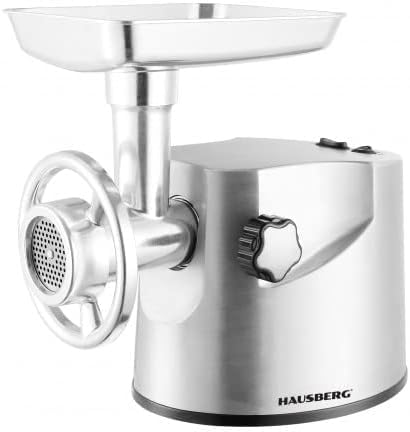 HAUSBERG HB-3445 Elektrischer Fleischwolf aus Aluminium, 3-in-1, Kapazität 2 kg, 3200 W von HAUSBERG