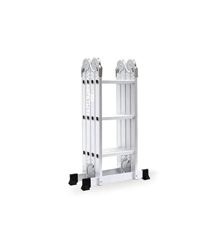 HAUSHALT Leiter BL-403B, 4-teilige Mehrzweckleiter aus Aluminium, 95-346 cm, max. 150 kg, Universal verwendbar (000051336056) von HAUSHALT