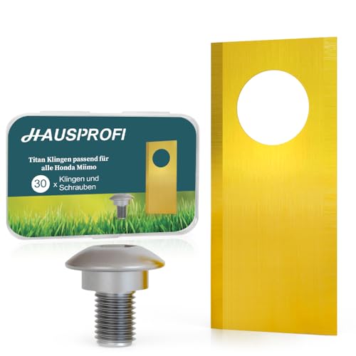 HAUSPROFI 30x Titan Mähroboter Messer Ersatzklingen Ultrascharfe Geeignet für alle Miimo Mähroboter Universal Ersatzmesser Inkl.30 Schrauben von HAUSPROFI