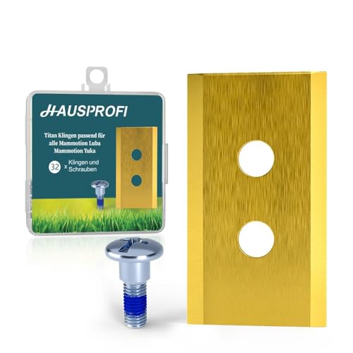 HAUSPROFI 32x Titan Mähroboter Messer Ersatzklingen Ultrascharfe Geeignet für alle LUBA Mähroboter Universal Ersatzmesser Inkl.32 Schrauben von HAUSPROFI