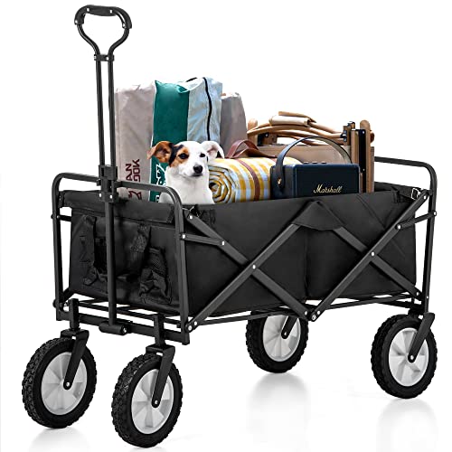HAUSPROFI Bollerwagen Faltbar, 96L 100KG Tragkraft Zusammenklappbarer Station Wagon Outdoor All Terrain Trolley, Faltbarer Handwagen Gartenwagen, Getränkehalter aus Mesh, verstellbare Griffe HAUSPROFI Bollerwagen Faltbar, 96L 100KG Tragkraft Zusammenklappbarer Station Wagon Outdoor All Terrain Trolley, Faltbarer Handwagen Gartenwagen, Getränkehalter aus Mesh, verstellbare Griffe von HAUSPROFI
