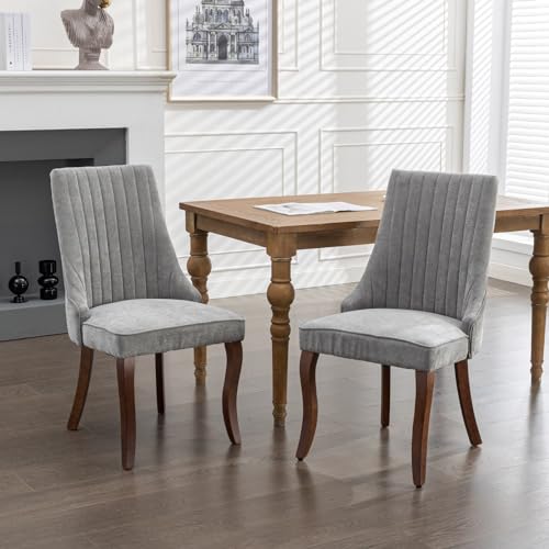 HAUSPROFI Esszimmerstühle 2er Set, Sessel Esszimmer mit Dickem Gepolsterter Sitz, Goldenen Edelstahlbeinen, für Küche, Wohnzimmer, Schlafzimmer (Grau) von HAUSPROFI
