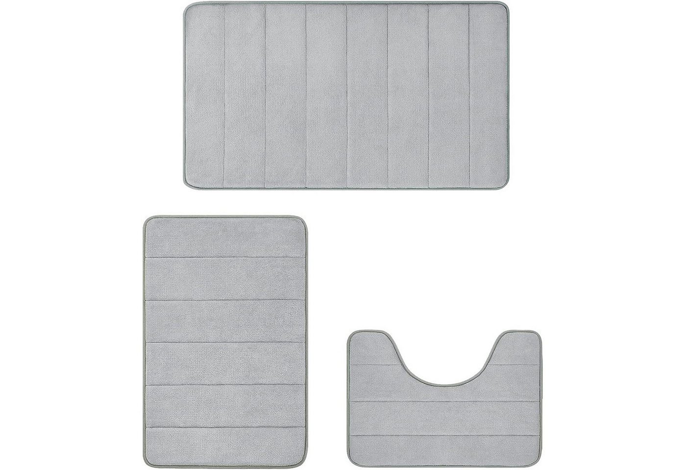 Badematte 3er Badematten Set Badvorleger Duschvorleger Duschmatte Badteppich HAUSS SPLOE, PVC-Rückseite, Rutschfest, Weich, Maschinenwaschbar, Polyester, Memory Schaum, 40x60+50x60U+50x80CM, Badezimmern Waschtischen Schlafzimmern Wohnzimmern Fluren Waschküchen von HAUSS SPLOE