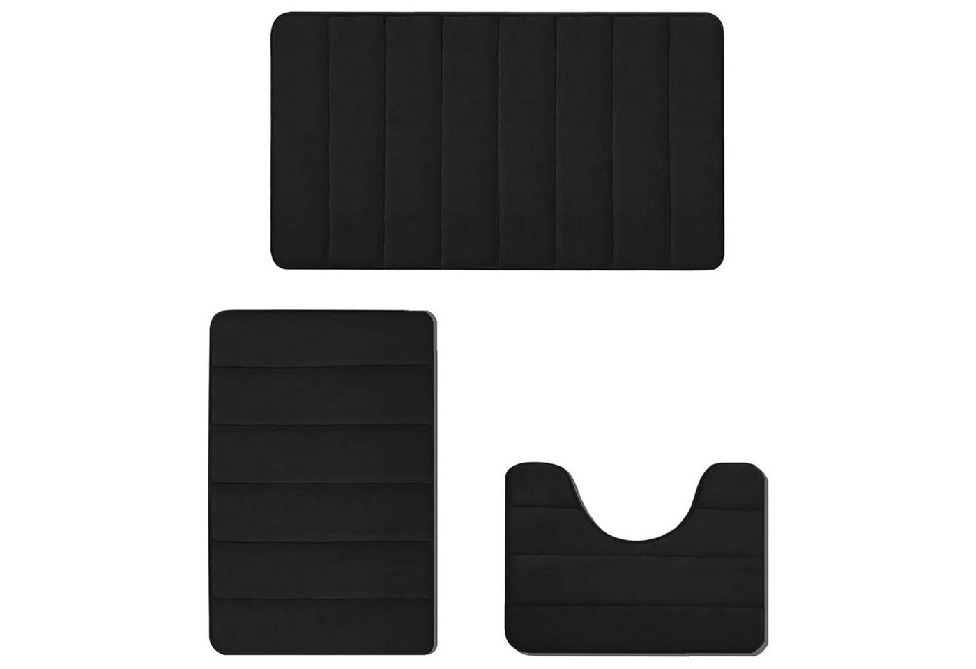 Badematte 3er Badematten Set Badvorleger Duschvorleger Duschmatte Badteppich HAUSS SPLOE, PVC-Rückseite, Rutschfest, Weich, Maschinenwaschbar, Polyester, Memory Schaum, 40x60+50x60U+50x80CM, Badezimmern Waschtischen Schlafzimmern Wohnzimmern Fluren Waschküchen von HAUSS SPLOE