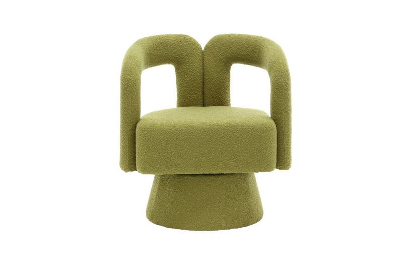 HAUSS SPLOE Drehstuhl 360° drehbarer Freizeitsessel Loungesessel Polsterstuhl Relaxsessel (runde Sessel mit breiter Polsterung, flauschigem Stoffstuhl), für Wohnzimmer, Schlafzimmer, Büro, Wartezimmer. von HAUSS SPLOE