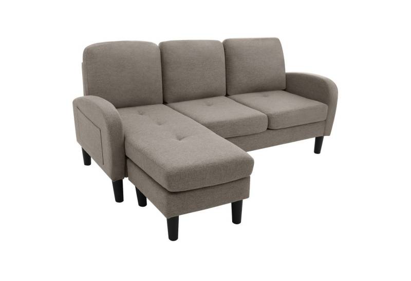 HAUSS SPOLE Ecksofa L-förmiges 3-Sitzer Sofa, Modulares Design, Ideal für Wohnzimmer Grau, Polstersofa, Sofa, L-förmiges Ecksofa mit Chaiselongue von HAUSS SPOLE