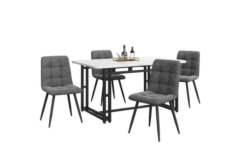 HAUSS SPOLE Essgruppe Essgruppe mit Esstisch und Stühle Küchen Esstisch Set, (5-tlg., Die Länge und Breite des Esstisches betragen 140 x 80 cm), Moderne Küche Esstisch Set von HAUSS SPOLE