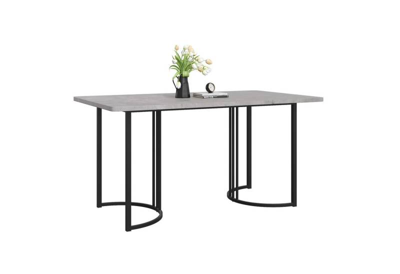 HAUSS SPOLE Esstisch 140x80 1-St Gestell aus Metall mit verstellbaren Füßen Weiß/Grau von HAUSS SPOLE