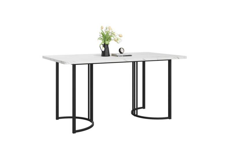 HAUSS SPOLE Esstisch 140x80 1-St Gestell aus Metall mit verstellbaren Füßen Weiß/Schwarz von HAUSS SPOLE