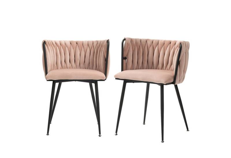 HAUSS SPOLE Esszimmerstuhl 2er-Set Relaxsessel Küchenstuhl mit Metallbeinen,weichen Kissen von HAUSS SPOLE