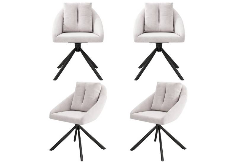 HAUSS SPOLE Esszimmerstuhl 4er Set drehbarer Esszimmerstuhl, ergonomisches Design Samt Beige (Polsterstuhl, 4 St), drehbarer Esszimmerstuhl aus atmungsaktiver Samtstoff von HAUSS SPOLE
