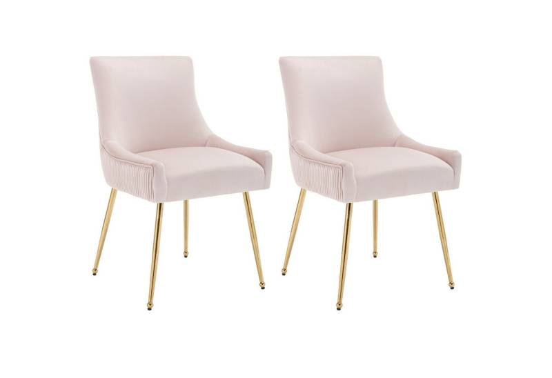 HAUSS SPOLE Esszimmerstuhl Esszimmerstuhl 2 St Küchenstuhl Wohnzimmerstuhl Loungesessel (2 St), Wohnzimmerstuhl mit Rückenlehne Metallbeine Samt von HAUSS SPOLE