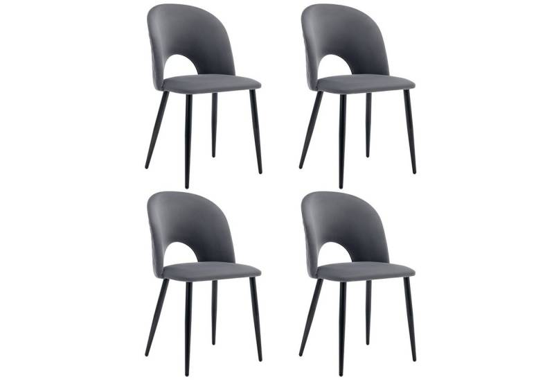 HAUSS SPOLE Esszimmerstuhl Küchenstuhl Wohnzimmerstuhl Polsterstuhl (4 St), mit Rückenlehne, schwarze Metallbeine von HAUSS SPOLE