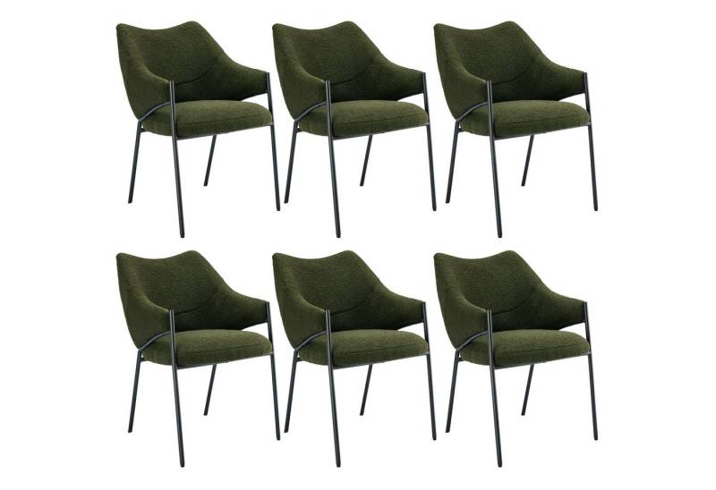 HAUSS SPOLE Esszimmerstuhl Polsterstuhl Loungesessel mit verstellbare beine, Verdicktes Sitzkissen (Loungesessel,Armlehnensessel, 6 St), mit Metallrahmen von HAUSS SPOLE