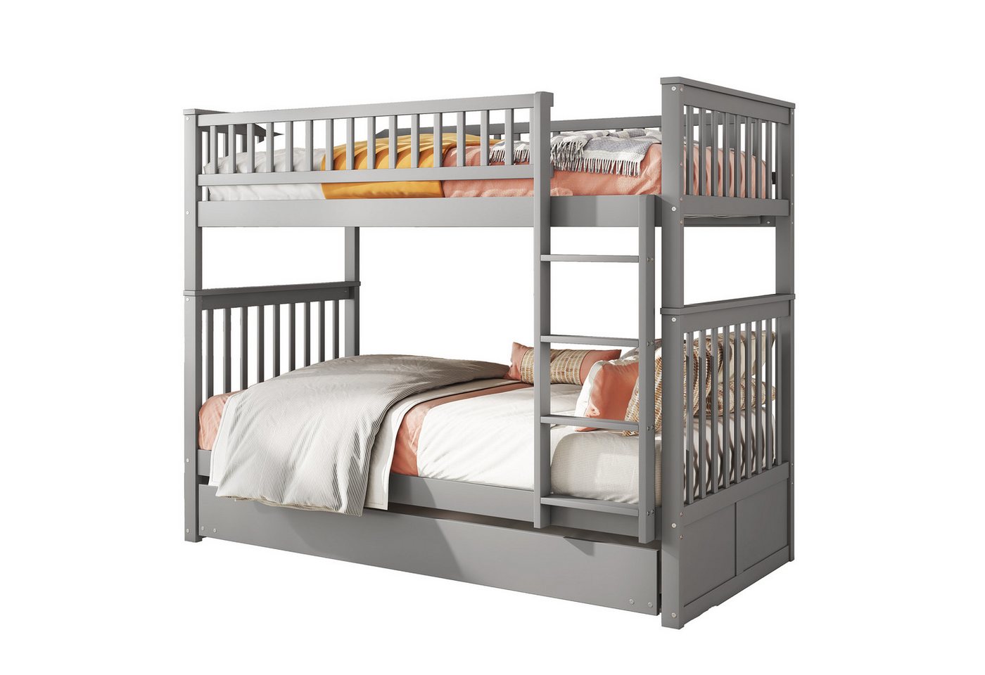 HAUSS SPOLE Etagenbett 90*200cm mit Ausziehbett Hohe Geländer Stabile Treppe Grau HAUSS SPOLE Etagenbett 90*200cm mit Ausziehbett Hohe Geländer Stabile Treppe Grau von HAUSS SPOLE