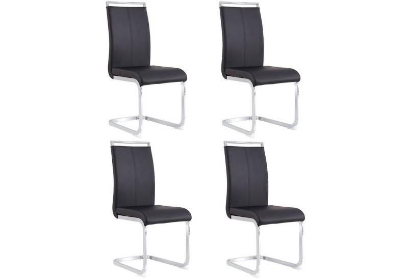 HAUSS SPOLE Freischwinger Esszimmerstuhl 4 St Küchenstuhl Wohnzimmerstuhl Polsterstuhl (Kunstlederstühle Polster Stuhl Set nur 4 Stühle ohne Esstisch) von HAUSS SPOLE