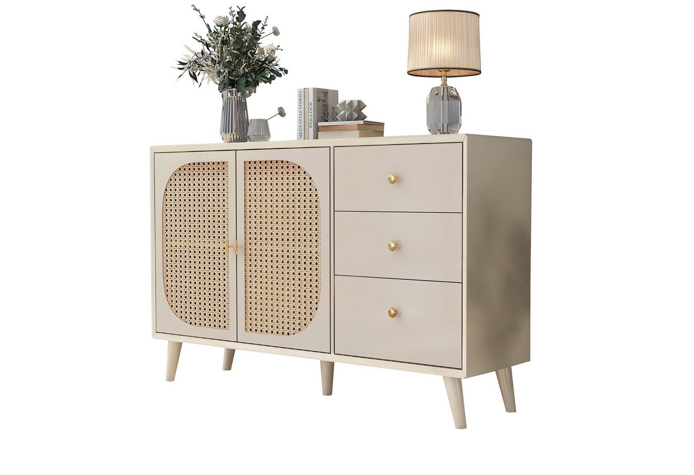 HAUSS SPLOE Kommode Schubladenkommode, Sideboard Highboard Kommode (Breite 120 cm), (mit 2 Türen und 3 Schubladen) von HAUSS SPLOE