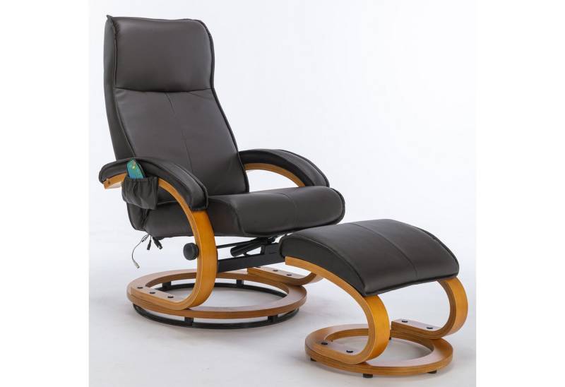 HAUSS SPOLE Massagesessel Ruhestuhl PU-gepolsterter Massagesessel mit Ottoman-Fußhocker (2-St., 1er Set, 2-St., Relaxsessel mit Hocker) von HAUSS SPOLE