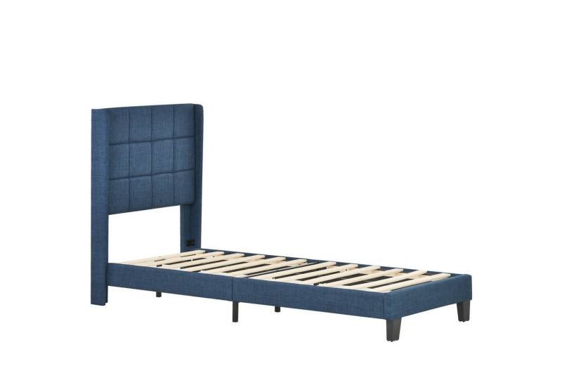 HAUSS SPOLE Polsterbett Einzelbett Holzbett Polsterbett Bettrahmen (mittelfest ohne Matratze oder mit Matratze, Ruhiges Design), Zeitloses Design von HAUSS SPOLE