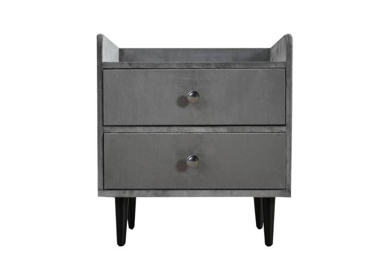 HAUSS SPLOE Polsterbett Nachttisch mit 2 Schubladen, Schallwand, Metallgriff, Samt, Grau, modernes Design HAUSS SPLOE Polsterbett Nachttisch mit 2 Schubladen, Schallwand, Metallgriff, Samt, Grau, modernes Design von HAUSS SPLOE