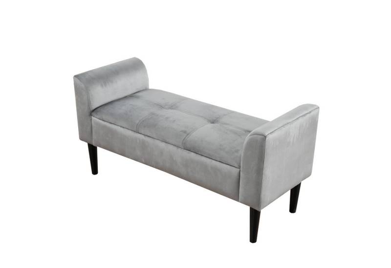 HAUSS SPLOE Polsterbett Polsterbänke mit Armlehne für das Schlafzimmer, MDF Samt, Grau, modernes Design von HAUSS SPLOE