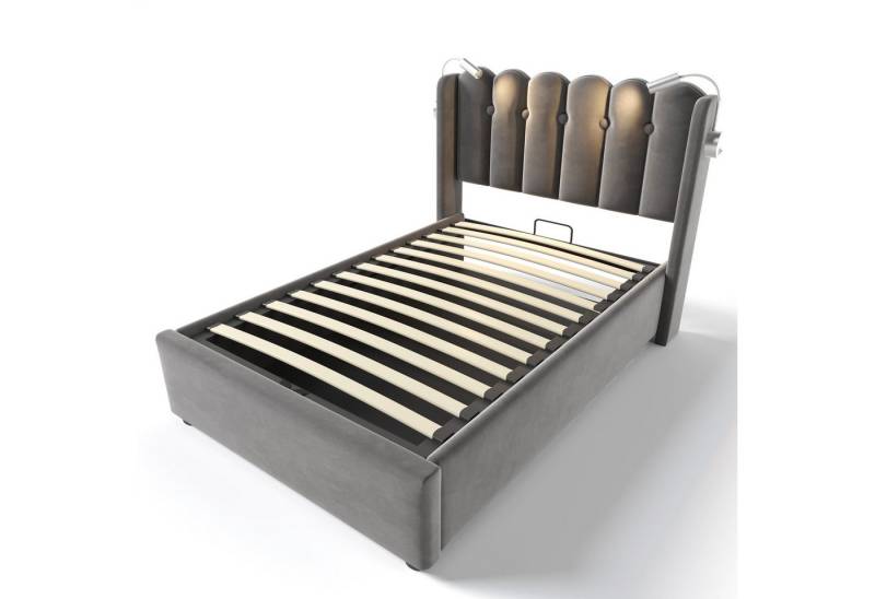 HAUSS SPOLE Polsterbett Polsterbett hydraulisches Einzelbett Funktionsbett Bettrahmen (Jugendbett), Platz sparen von HAUSS SPOLE