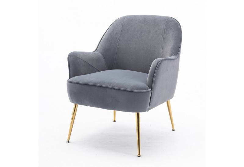 HAUSS SPOLE Polsterstuhl Loungesessel Sessel weicher Stuhl Einzelgriff Stuhl (Metallbeine Samt), Moderner Loungesessel von HAUSS SPOLE