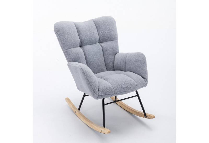 HAUSS SPOLE Schaukelstuhl Stillsessel Relaxsessel Wohnzimmersessel Schwingsessel Akzentstuhl (weicher Teddyplüsch-Schaukelstuhl), Bequemer Schaukelstuhl von HAUSS SPOLE
