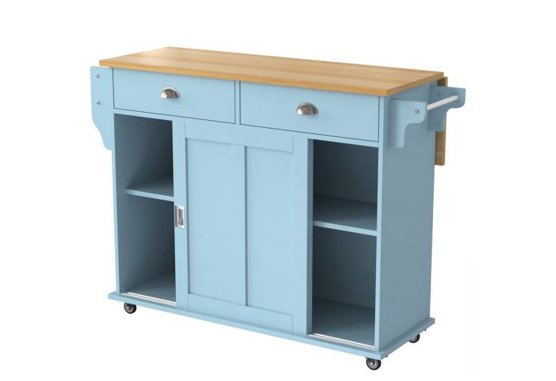 HAUSS SPLOE Sideboard Küchenwagen mit Rollen,klappbare Arbeitsplatte,Ablage und 2 Schubladen von HAUSS SPLOE