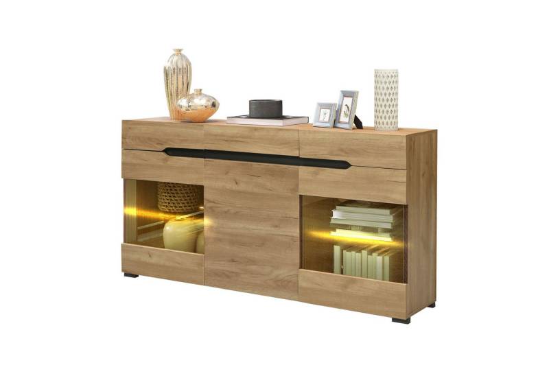 HAUSS SPOLE Sideboard Schubladenkommode, Sideboard Highboard Kommode (Möbel 3 Türen 3 Schubladen Moderne Kommode), mit viel Stauraum für Ihren Wohnbereich von HAUSS SPOLE