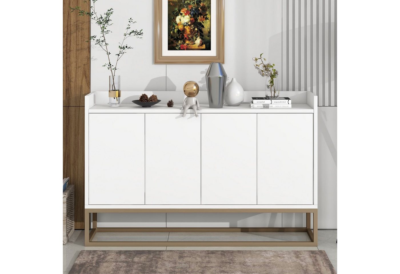 HAUSS SPLOE Sideboard Schubladenkommode, Sideboard Highboard Kommode (griffloser Buffetschrank, für Esszimmer, Wohnzimmer, Küche) von HAUSS SPLOE