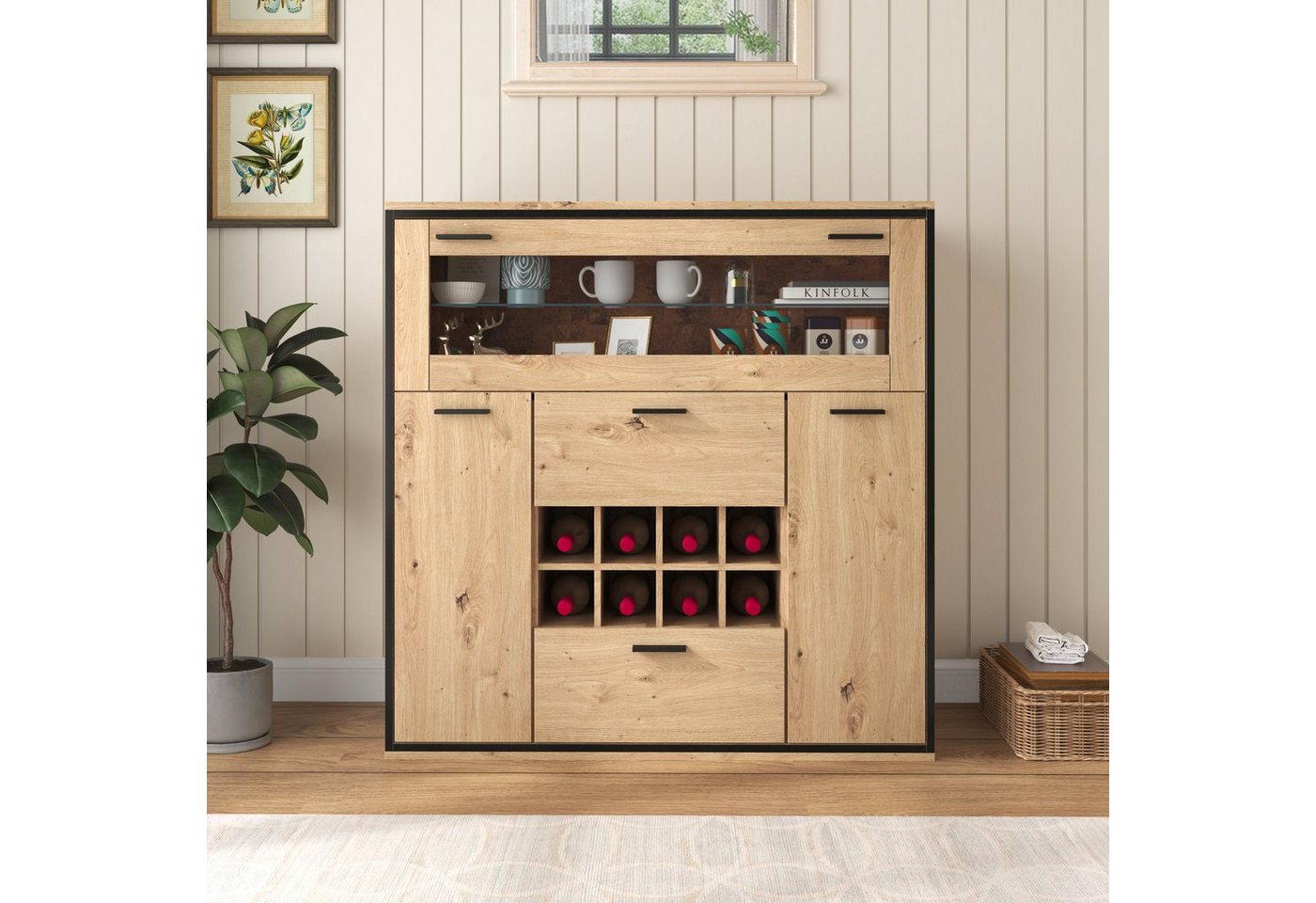 HAUSS SPLOE Sideboard Sideboard Kommode Beistellschrank Aufbewahrungsschrank (Braun), Perfekte Aufbewahrung in einem stilvollen Sideboard. von HAUSS SPLOE