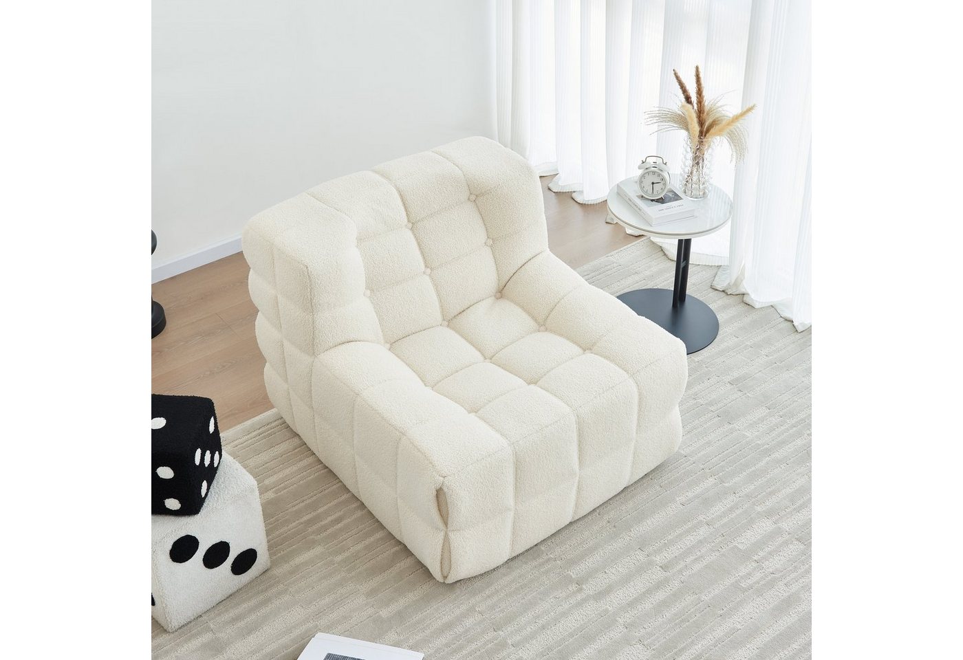 HAUSS SPLOE Sitzsack 85*97*74cm mit hoher Rückenlehne Couchsessel aus Schaums, Beige von HAUSS SPLOE