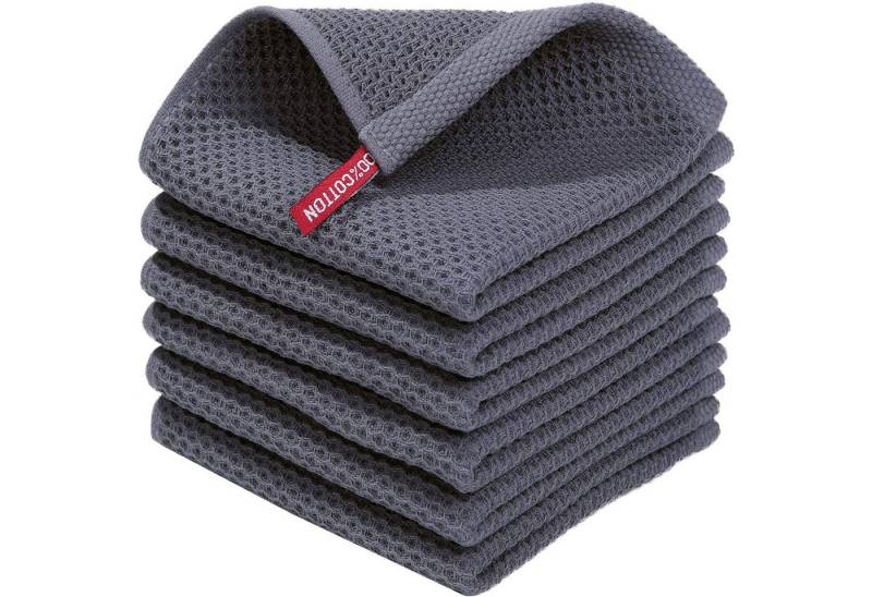 HAUSS SPOLE Spültuch Geschirrtuch, (Spar-Set, 4-tlg/6-tlg),100% Baumwolle, (Geschirrtücher Geschirrtuch 4er oder 6er Set 34 x 34 cm oder 34 x 73cm, 6-tlg., Geschirr Küchen Tuch Tücher Handtücher Handtuch Küchenhandtuch), aus 100% Baumwolle von HAUSS SPOLE
