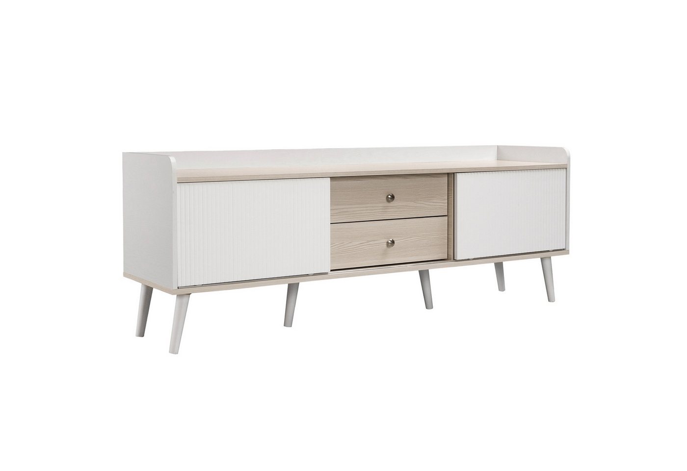 HAUSS SPLOE TV-Schrank TV-Schrank Fernsehtisch TV Board TV- Lowboard (H58/L160/T40 cm) mit zwei Schubladen, Fernsehtisch TV Board von HAUSS SPLOE